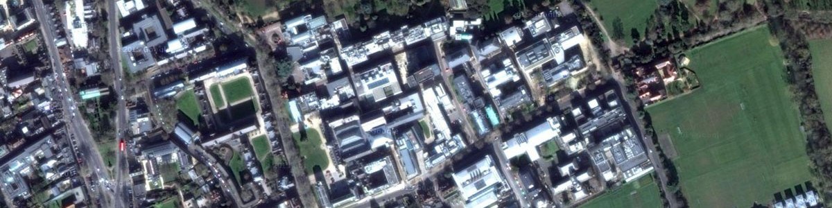 Aerial shot of OUCE, University of Oxford